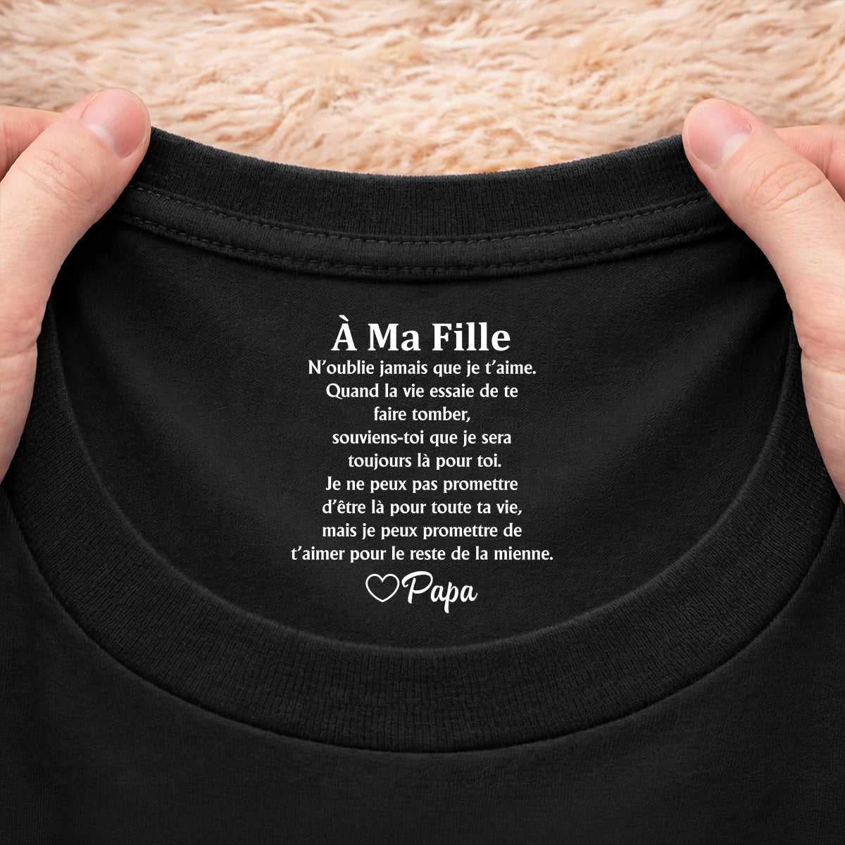 8934AFR2 t_aimer toute ma vie t shirt personnalise texte a l_interieur du col noir pour fillefils 8934aa8pwb