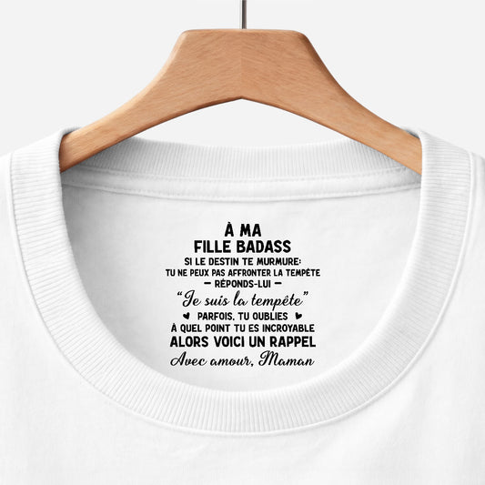 8947AFR1 mon fils ma fille badass t shirt blanc personnalise avec message a l_interieur du col pour femmehomme 8947aa6ela