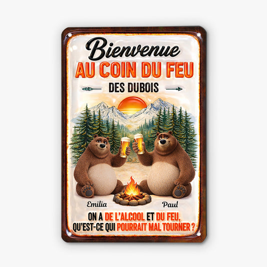 8958EFR1 cadeau couple qui aime le camping plaque metal deco personnalisee 8958e6qrg