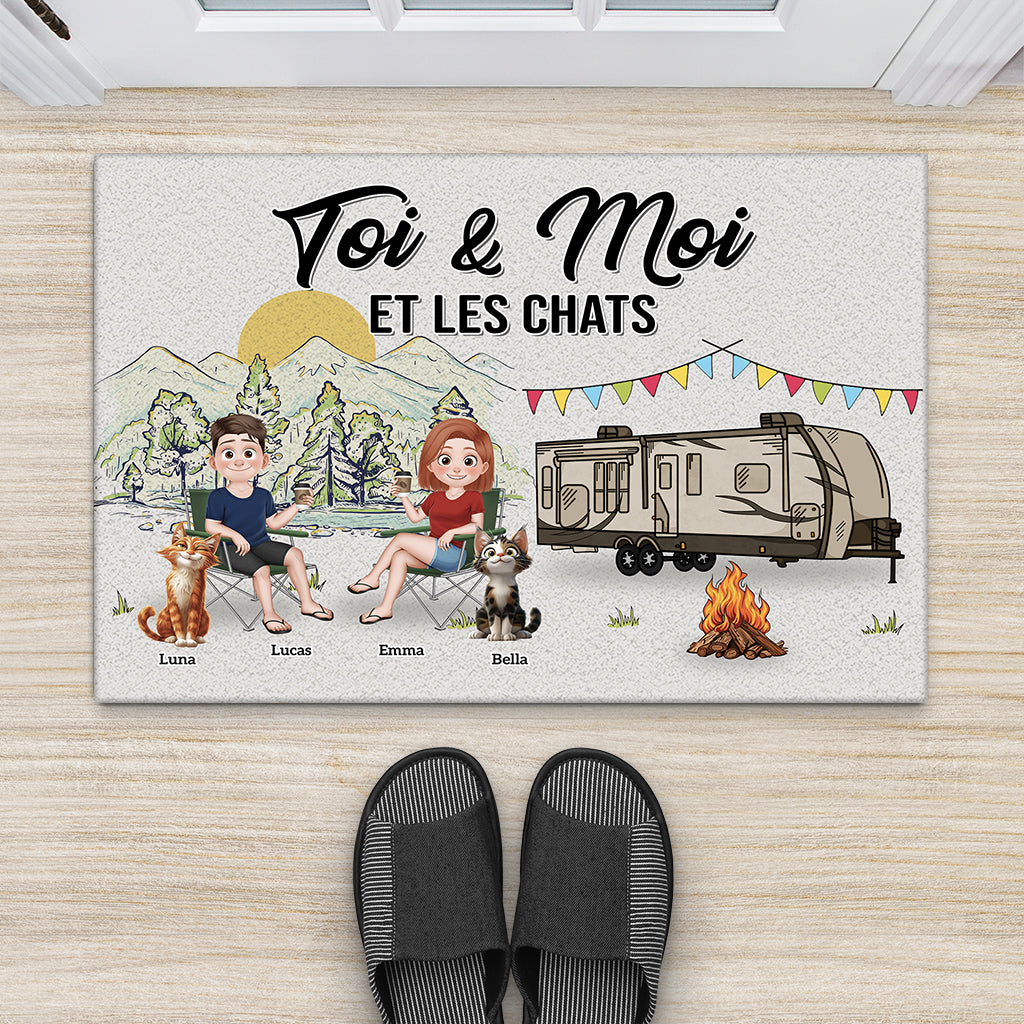 8998DFR1 paillasson personnalise couple et chat pour camping toi moi et nos chats 8998d3d1d