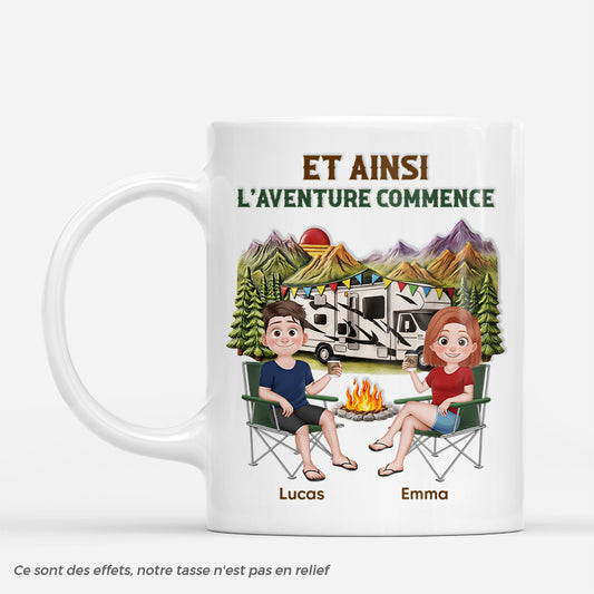 9030MFR1 effet dimpression 3d et laventure commence mug personnalise couple camping 9030mtqwg_49a01a17 3997 497f 8058 3778882be115