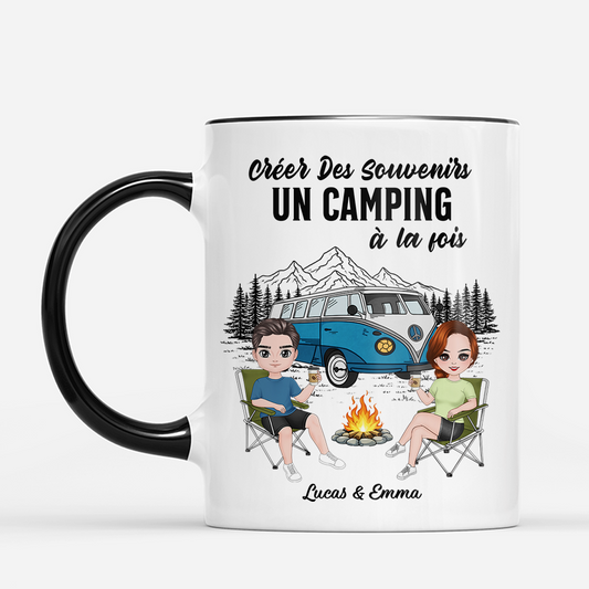 9031MFR1 creer des souvenirs au camping mug personnalise couple dessin 9031mtfcg