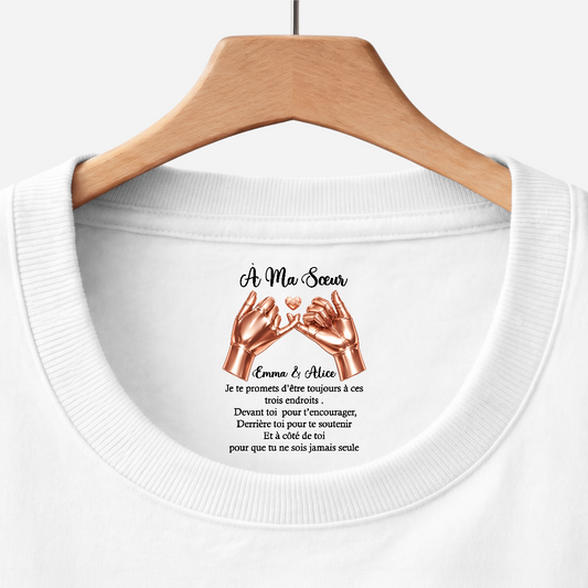 9067AFR1 je te promets tee shirt personnalise meilleure amie et soeur avec texte a l_interieur du col blanc 9067aa6epa