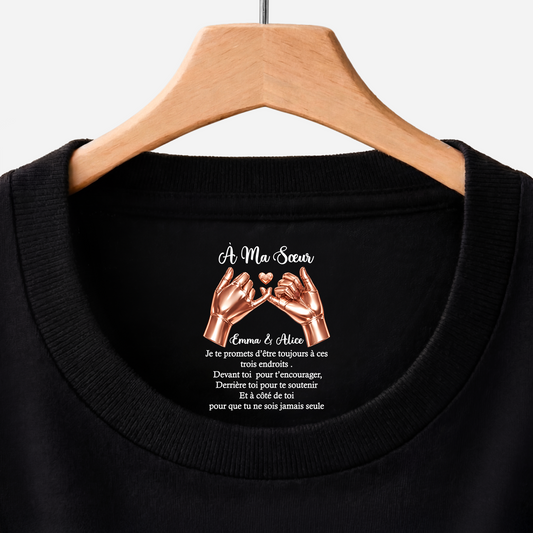 9067AFR1 je te promets tee shirt personnalise meilleure amie et soeur avec texte a l_interieur du col noir 9067aa6epa