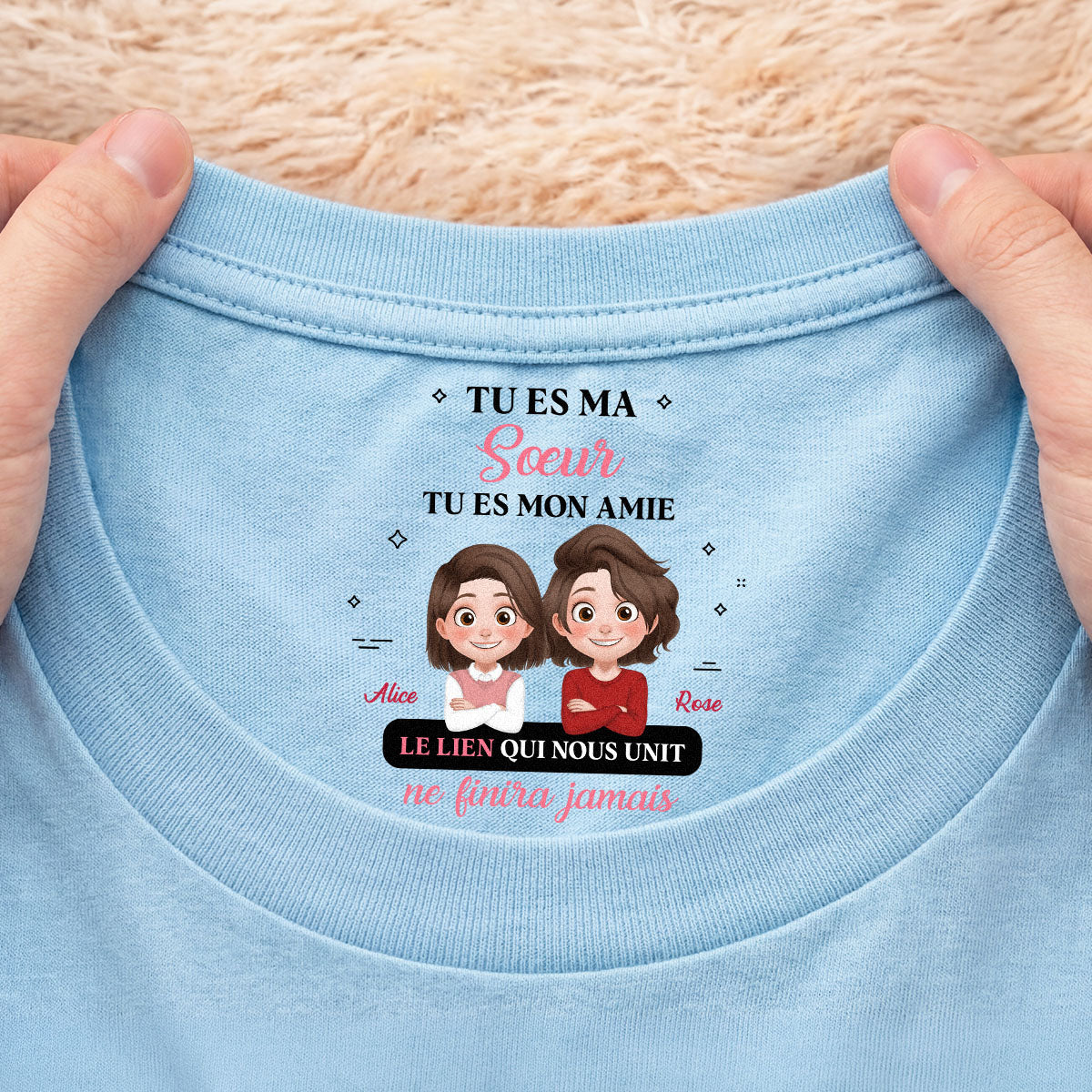 9068AFR2 tu es ma fillefilssoeurfrere tee shirt personnalise texte a l_interieur du col blanc 9068aa6fsa