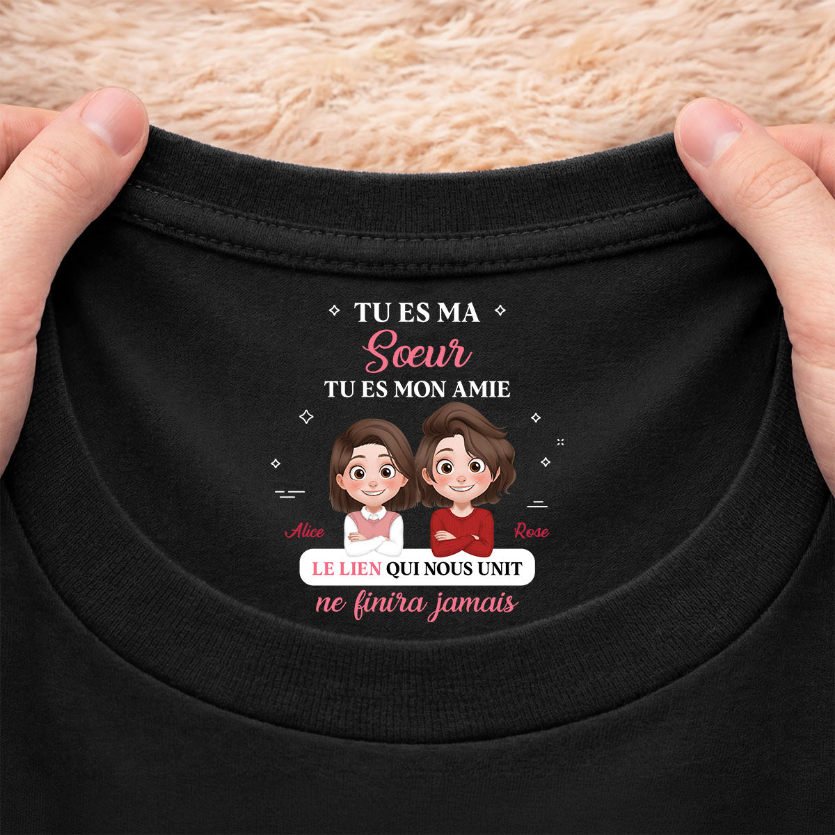 9068AFR2 tu es ma fillefilssoeurfrere tee shirt personnalise texte a l_interieur du col noir 9068aa6fsa