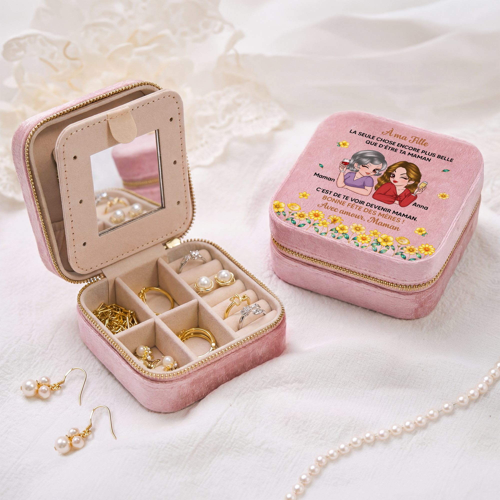 9071AFR2 cadeau fete des meres a ma fille boite a bijoux_ personnalise en velours 9071aj6fwa