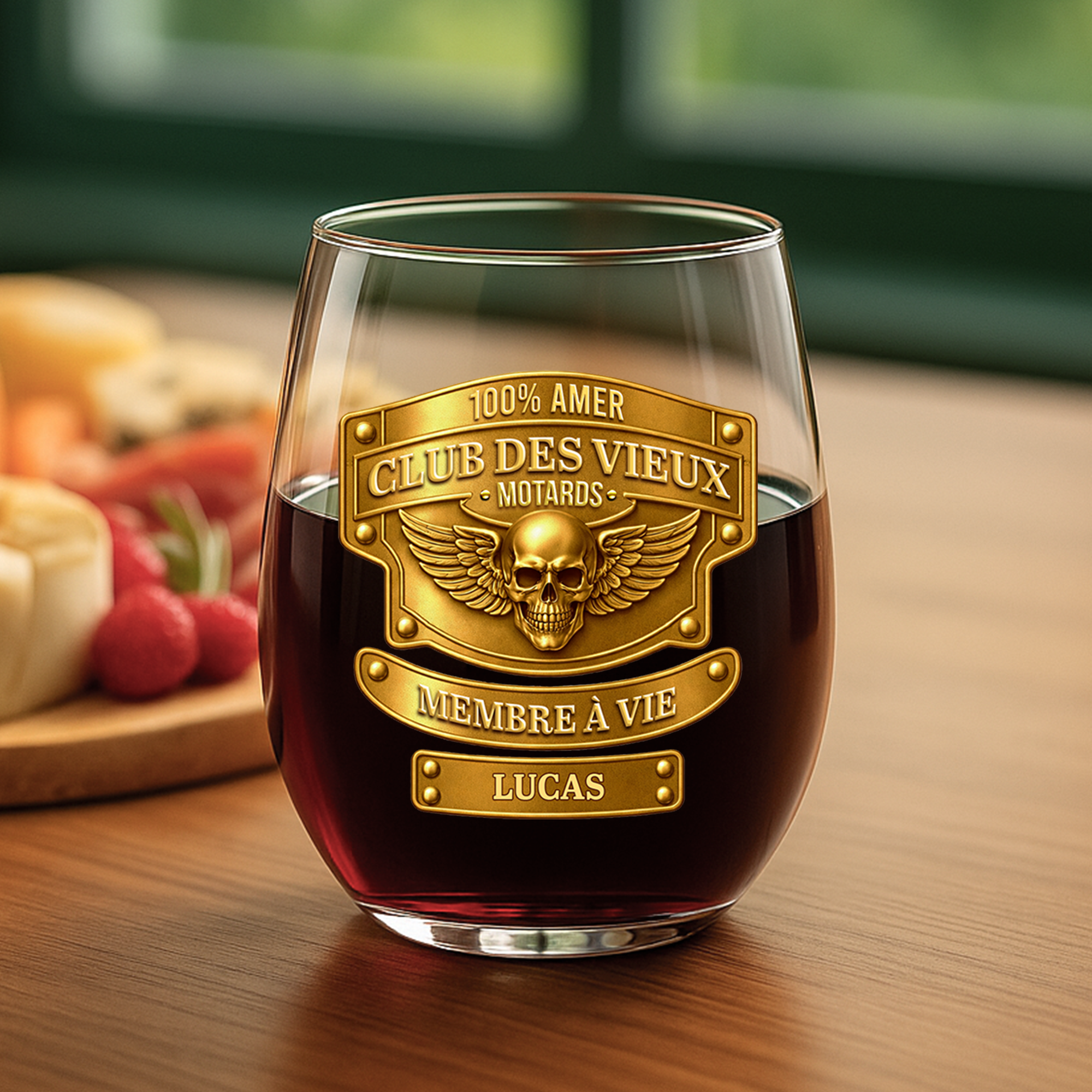9082IFR2 effet dimpression 3d cadeau vieux motards verre a vin sans pied personnalise homme 9082iae5b