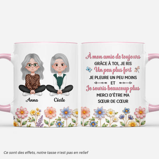 9089MFR1 effet dimpression 3d ma soeur de coeur mug personnalise meilleure amie 9089m8etf