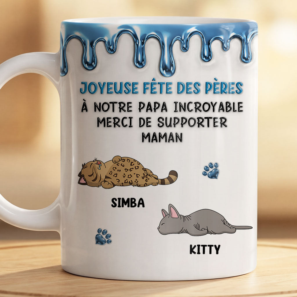 9124MFR2 effet dimpression 3d bonne fete des maman chat papa chat mug personnalise chat 9124maysd
