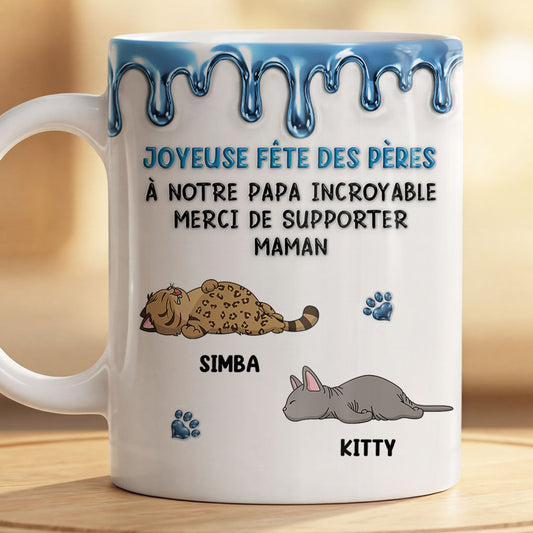 9124MFR2 effet dimpression 3d bonne fete des maman chat papa chat mug personnalise chat 9124maysd