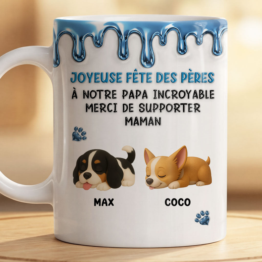 9124MFR2 effet dimpression 3d bonne fete des maman chien papa chien mug personnalise chien 9124maysc