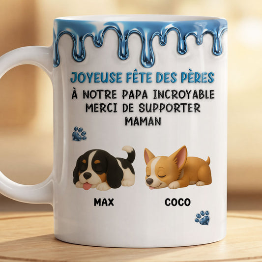 9124MFR2 effet dimpression 3d bonne fete des maman chien papa chien mug personnalise chien 9124maysc