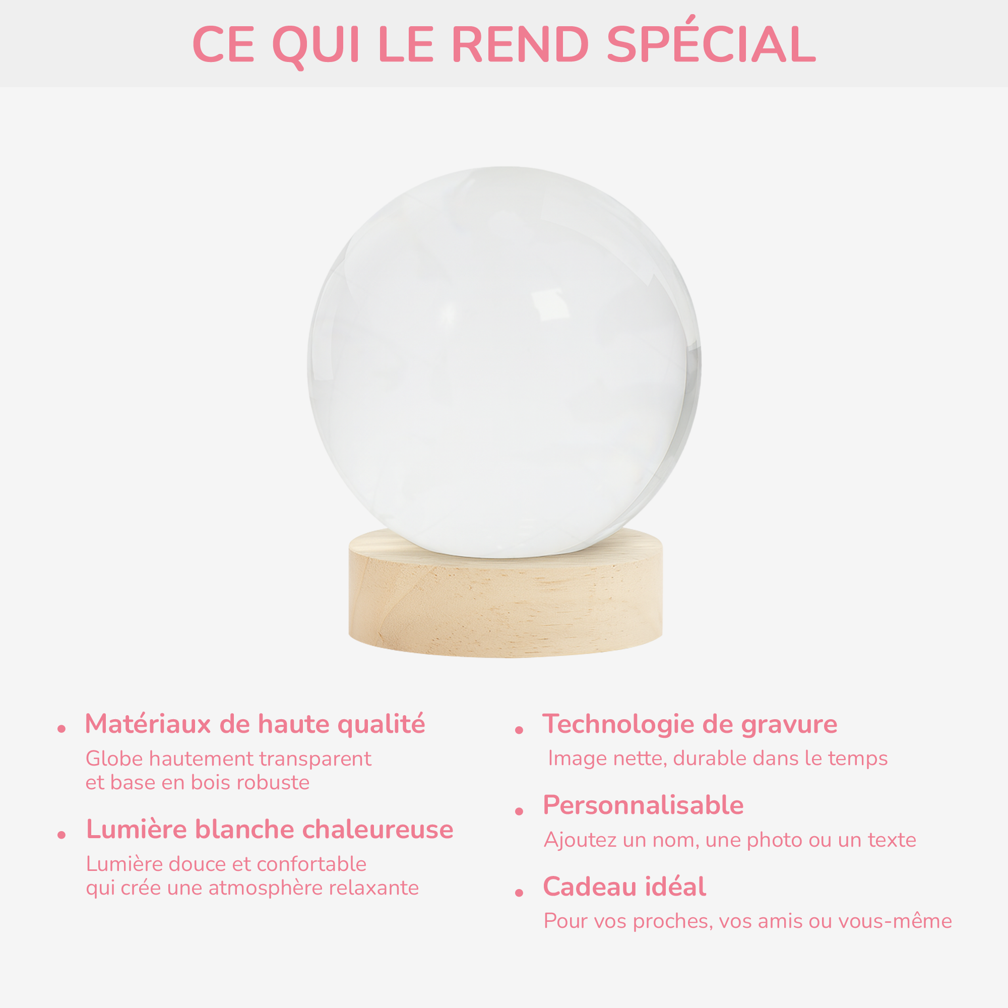 9127LFR4 tous les anges nont pas dailes boule cristal lumineuse personnalisee photo commemorative chienchat 9127l3fpc_c05093d1 2b65 4e65 8e89 2a728938095a