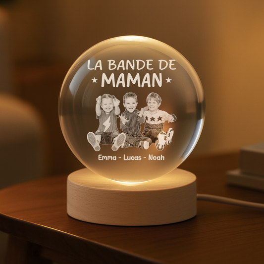 9134LFR2 cadeau la bande a mamie avec photo des enfants boule de cristal personnalisee 9134lnf5a