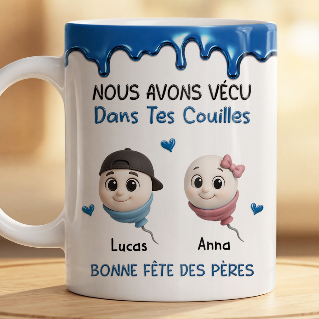 9185MFR2 effet dimpression 3d mug personnalise cadeau maman et papa bonne fete des meres des peres 9185mtfna