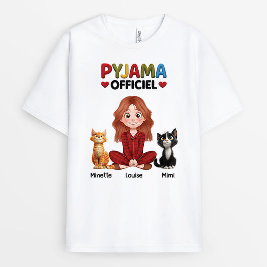 9191AFR1 t shirt personnalise chat pyjama officiel du sommeil 9191a3d5d