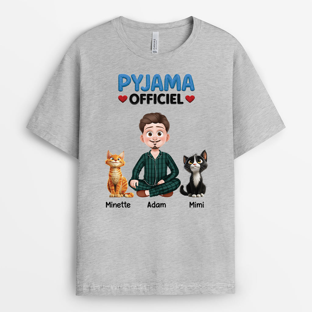 9191AFR2 t shirt personnalise chat pyjama officiel du sommeil 9191a3d5d