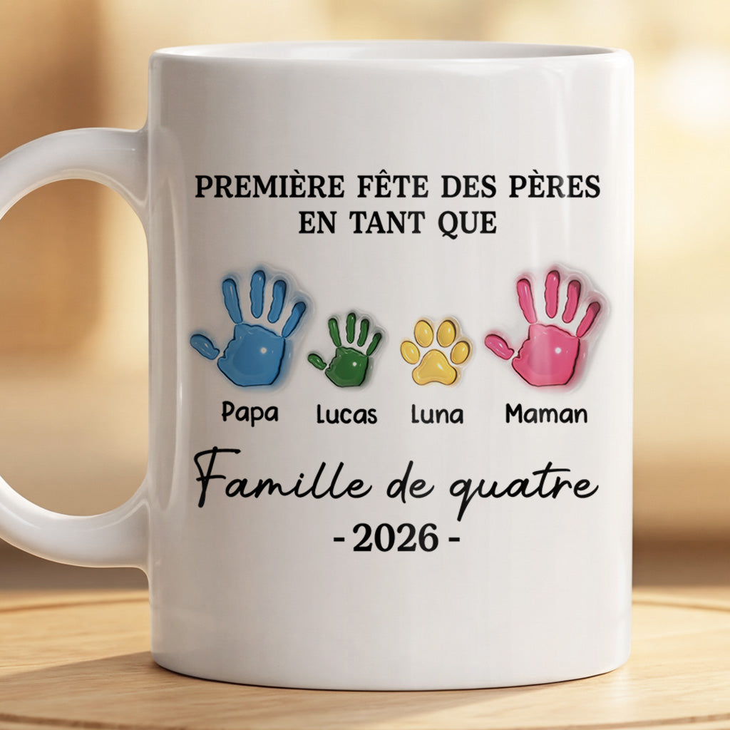 9217MFR2 effet dimpression 3d mug personnalise famille et chien chat premiere fete des maman et papa 9217m8qta