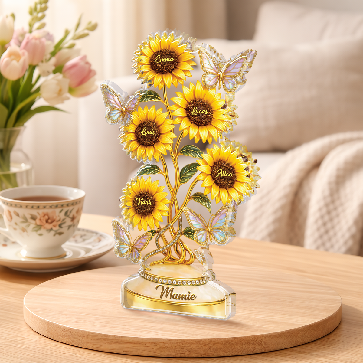 9218AFR2 effet dimpression 3d cadeau mamie maman elegant bloc acrylique personnalise forme decoupee 9218arafpa