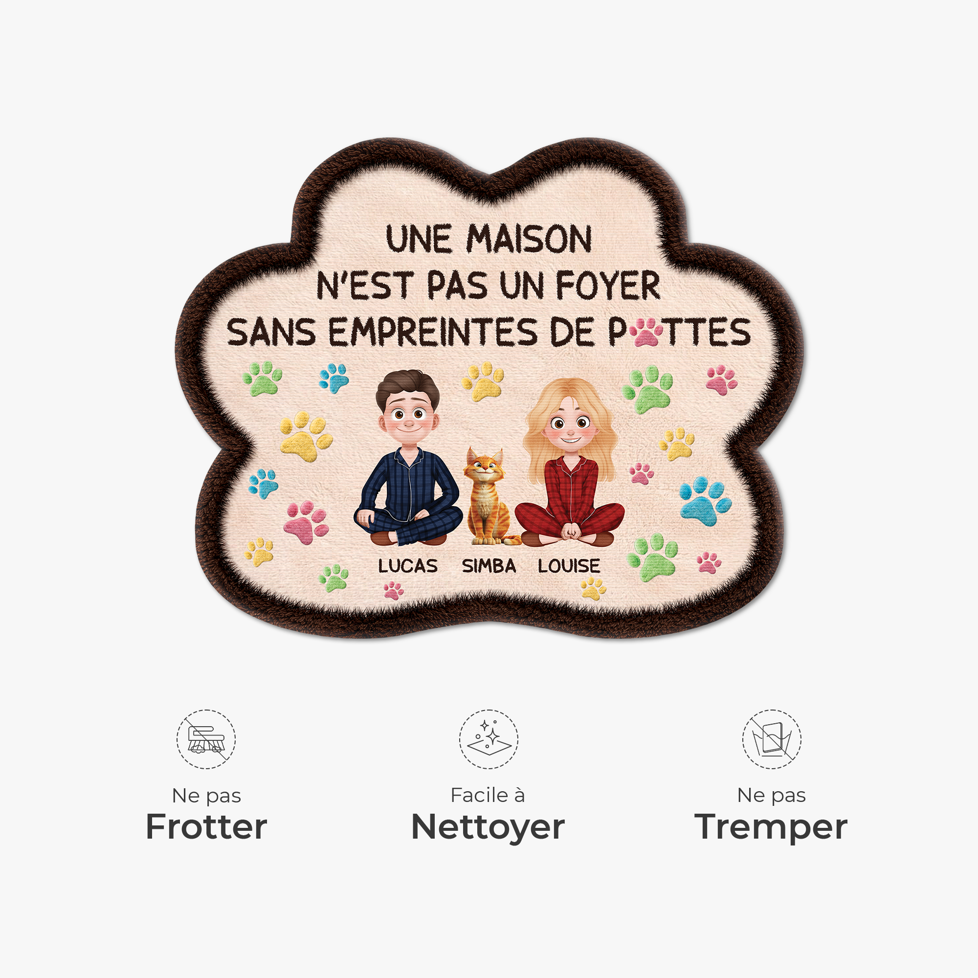9228AFR5 effet dimpression 3d maison avec des pattes paillasson chat personnalise forme originale 9228adnxnd