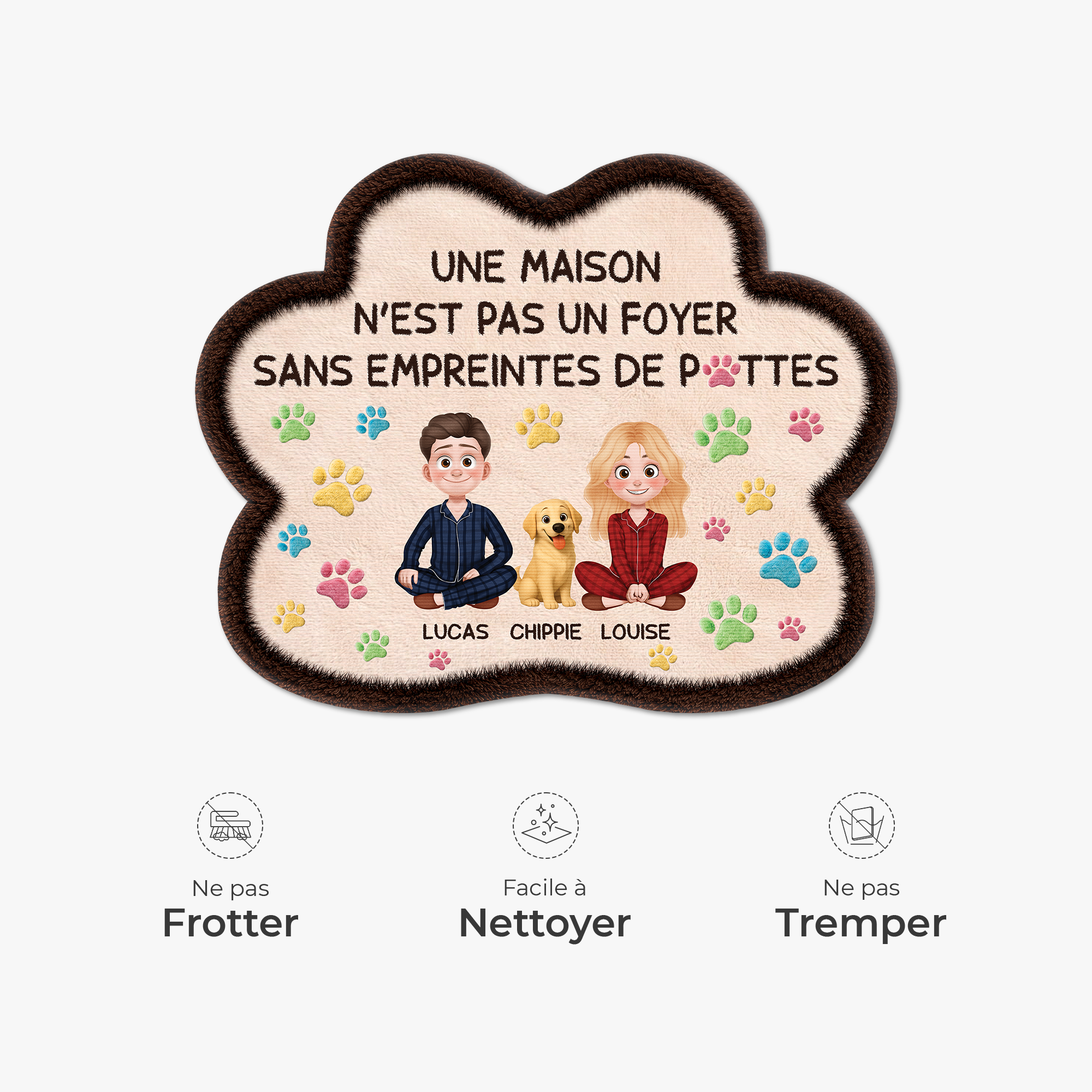 9228AFR5 effet dimpression 3d maison avec des pattes paillasson chien personnalise forme originale 9228adnxnc
