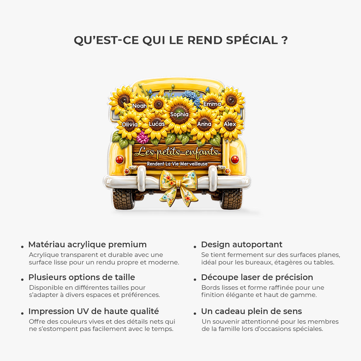 9232AFR5 effet dimpression 3d bloc acrylique personnalise forme decoupee vie avec enfants de maman mamie 9232ar8kga