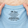 9255AFR2 cadeau frere et soeur_ tee shirt personnalise texte a l_interieur du col de couleur claire 9255aacfpb