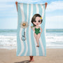 9268BFR2 cadeau pour voyage en ete serviette de plage a personnaliser_ femme 9268bspza
