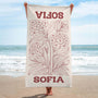 9279BFR1 cadeau ete femme_ serviette de plage personnalisable_ avec fleur 9279bavca_1