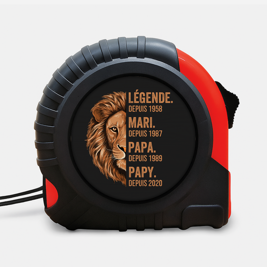 FR1 metre ruban personnalisable legende papa papy lion