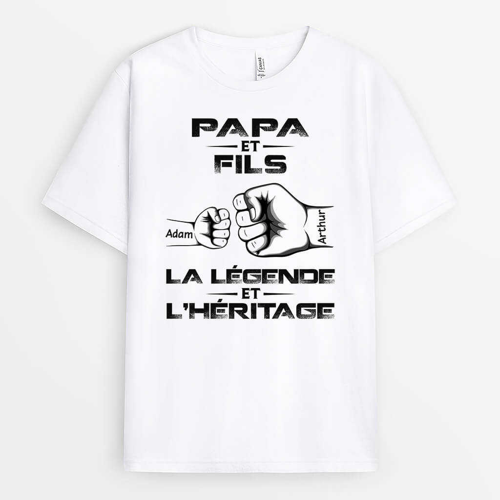 Papy Et Petit-Fils La Légende Et L’Héritage - Cadeau Personnalisé | T-shirt pour Homme