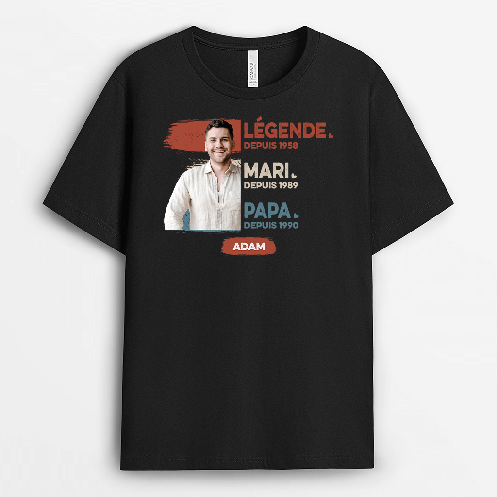 Légende Avec Photo - Cadeau Personnalisé | T-shirt Pour Homme