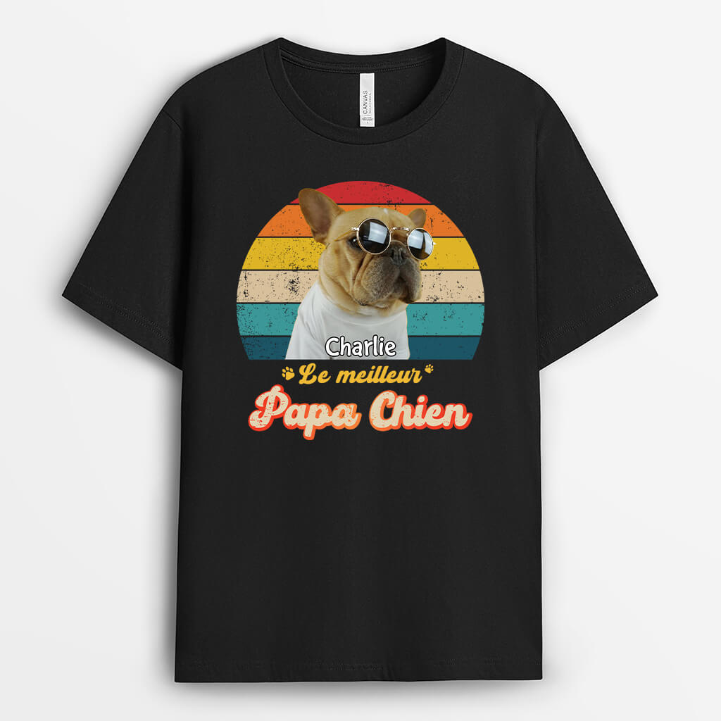 Meilleur Papa Chien de Tous les Temps - Cadeau Personnalisé | T-shirt Pour Amoureux des Animaux