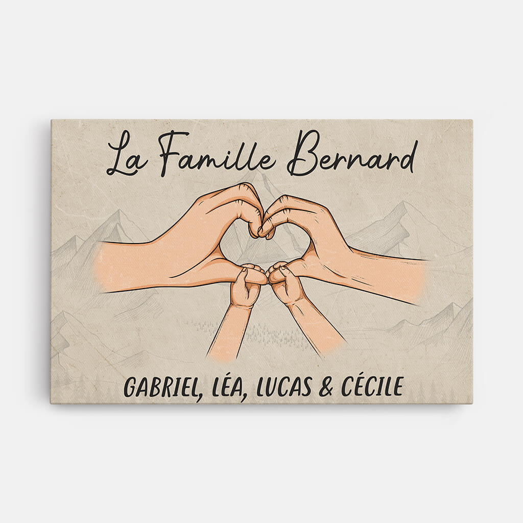 La Famille Durand - Cadeau Personnalisé | Toile pour Famille