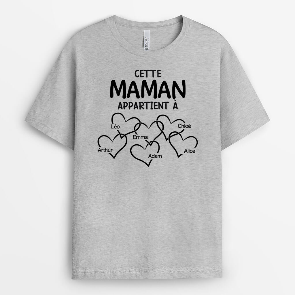 Cette Mamie Appartient A Petits Coeurs - Cadeau Personnalisé | T-shirt pour Mamie
