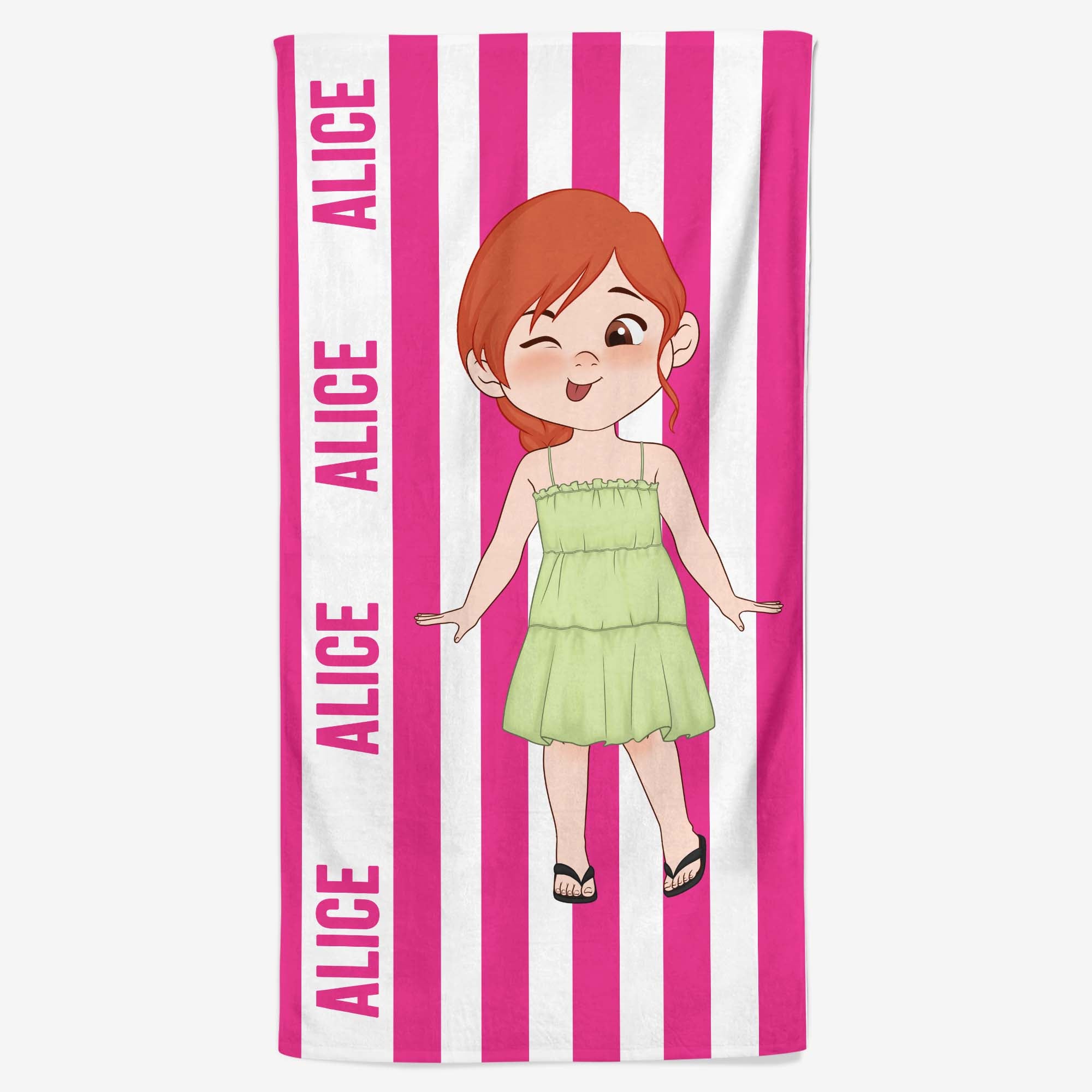Design Cartoon Mignon - Serviette De Plage Personnalisé