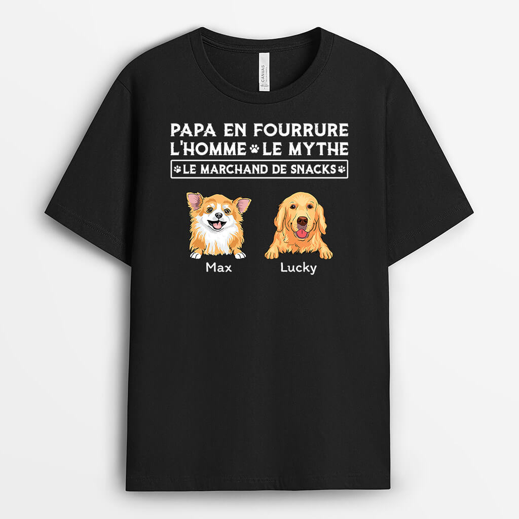L’Homme Le Mythe Le Marchand De Casse-Croûte Version Chien Personnalisé | T-shirt  pour Homme