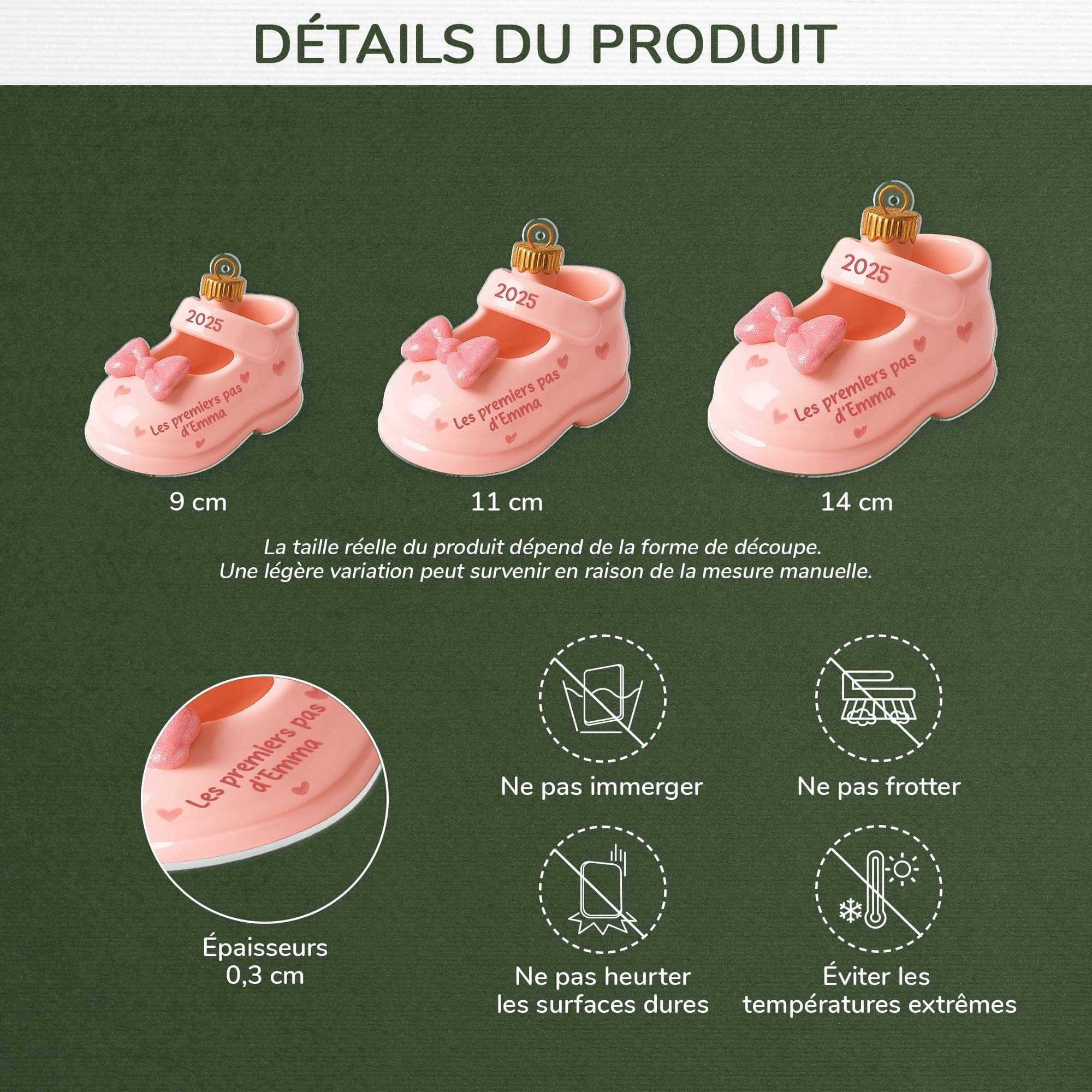 Ornement De Noël Personnalisé Acrylique - Premier Noël Bébé - Cadeau Plus