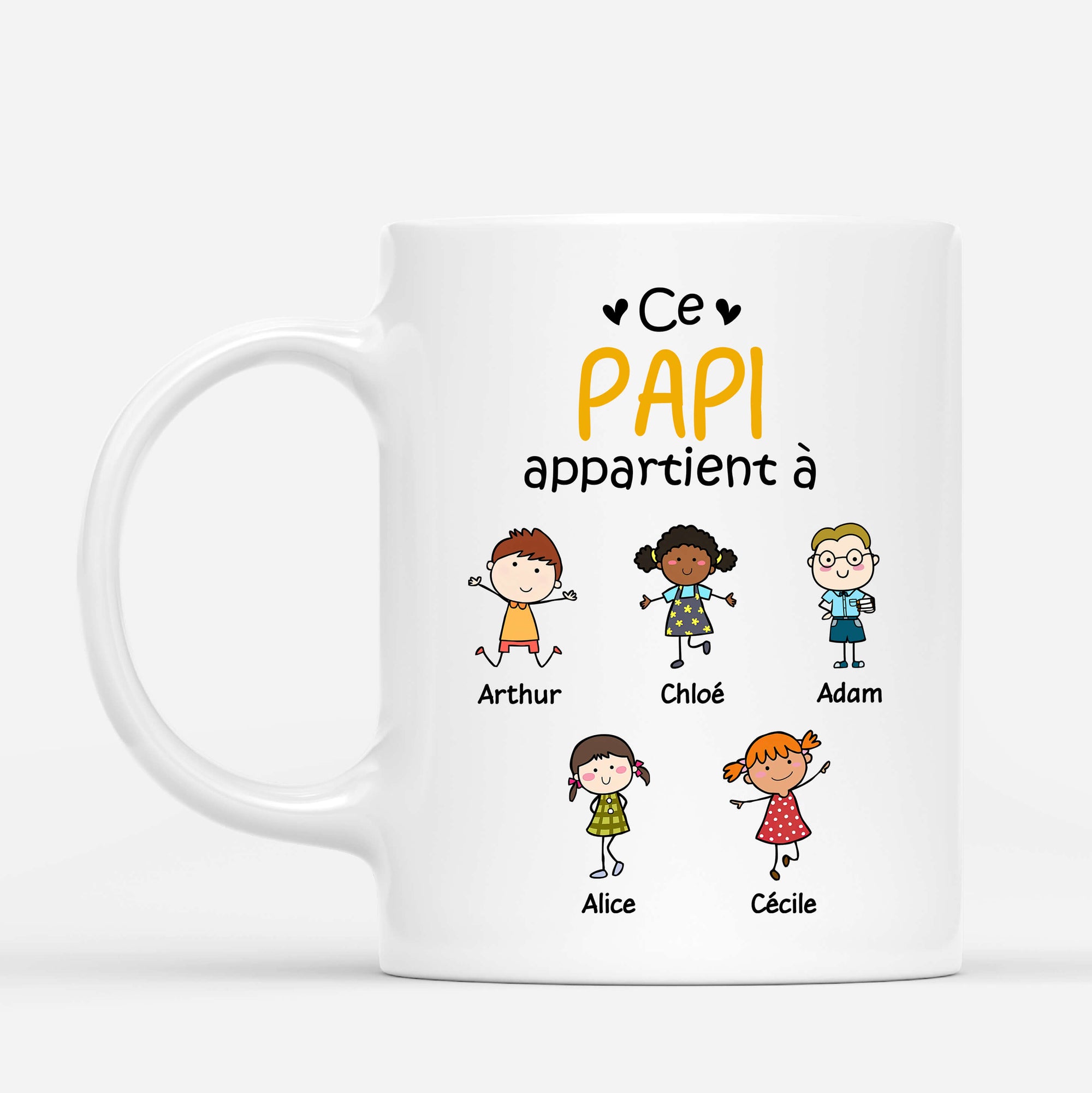 Ce Papi Appartient À - Cadeau Personnalisé | Mug pour Papi Papa