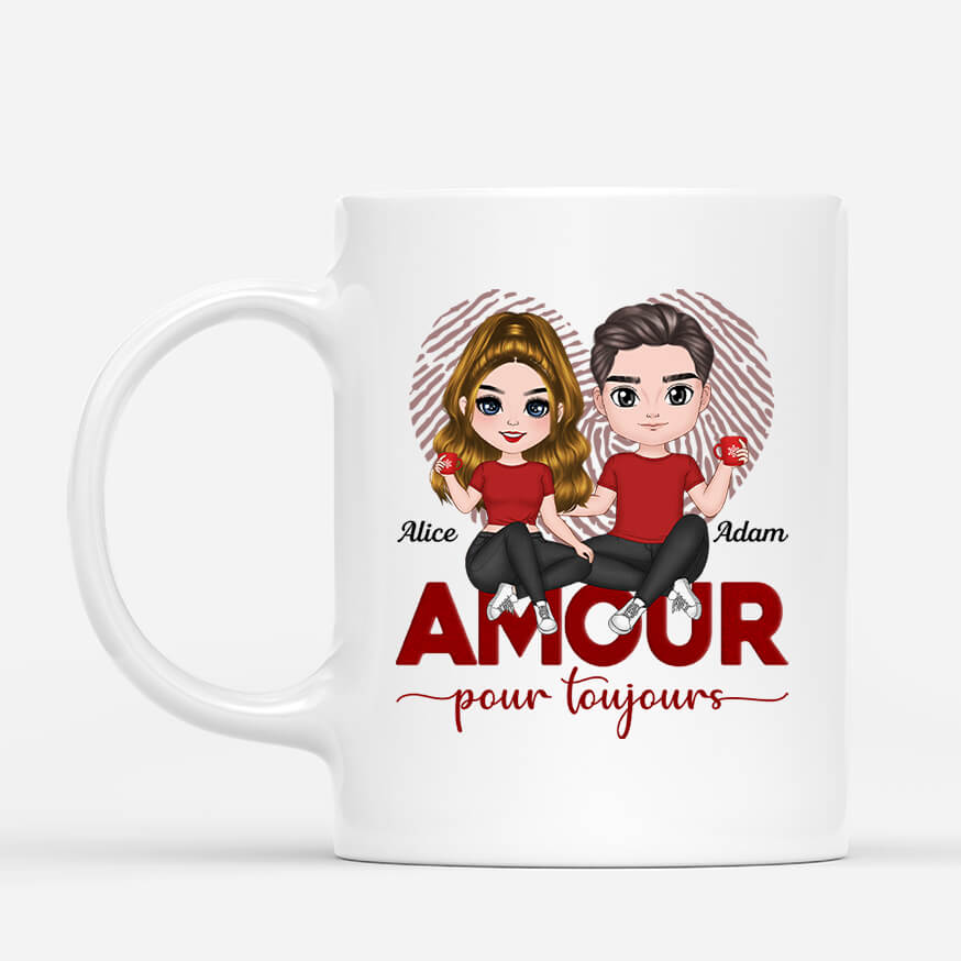 Amour Pour Toujours - Cadeau Personnalisé | Mug pour Couples Amoureux