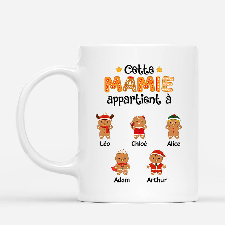 Cette Mamie Appartient À - Cadeau Personnalisé |  Mug pour Mamie Maman Noël