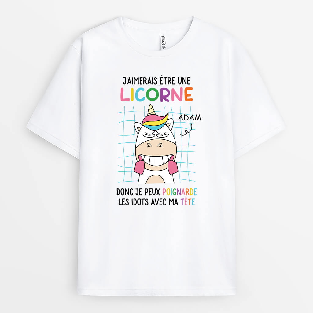 J'Aimerais Être Une Licorne - Cadeau Personnalisé | T-shirt Humour Pour Tous