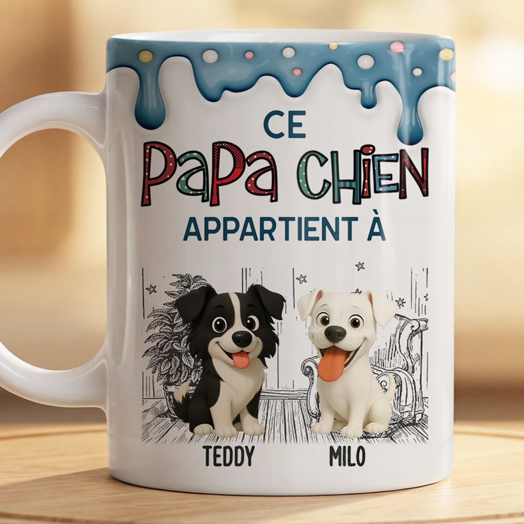 effet dimpression 3d papa chien maman chien appartent a mug personnalise chien 9036mafoc