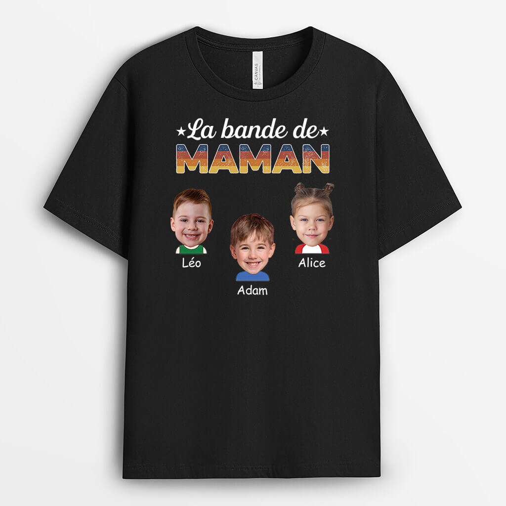 La Bande A Maman/ Mamie Avec Photos - Cadeau Personnalisé | T-shirt pour Femme