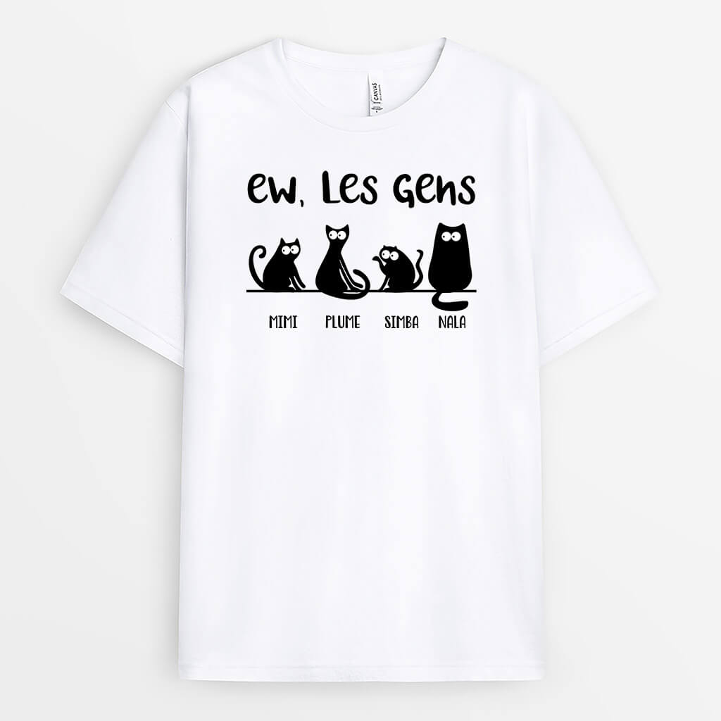 Chat Beurk Human Cadeau Personnalis T shirt pour les amoureux