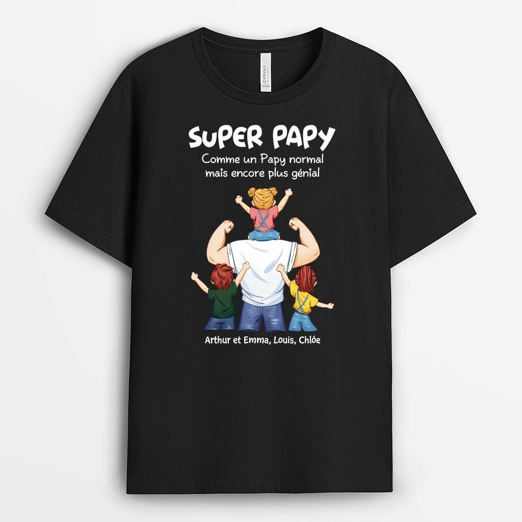 Super Papa Beaucoup Plus Cool - Cadeau Personnalisé | T-shirt Pour Papa