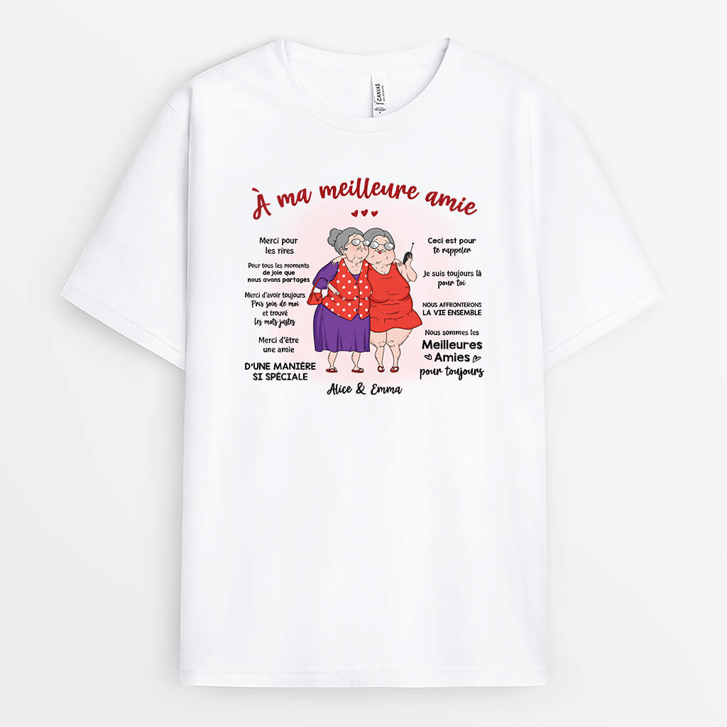 À Ma Vieille Amie - Cadeau Personnalisé | T-shirt Pour Meilleure Amie