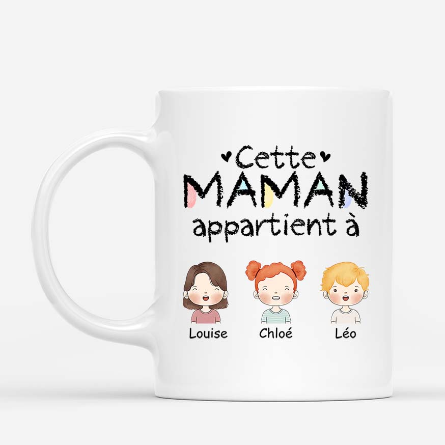 Cette Mamie/Maman Appartient à - Cadeau Personnalisé | Mug pour Maman Mamie