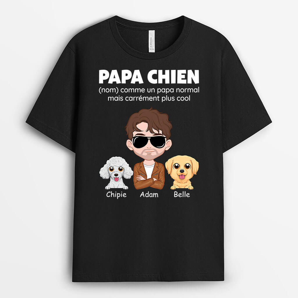 Papa Chien - Cadeau Personnalisé | T-shirt pour Homme